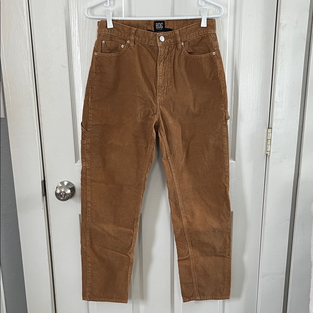 BDG Slim Straight Tan Corduroy Mid Rise Pants Size 27 Ankle Length